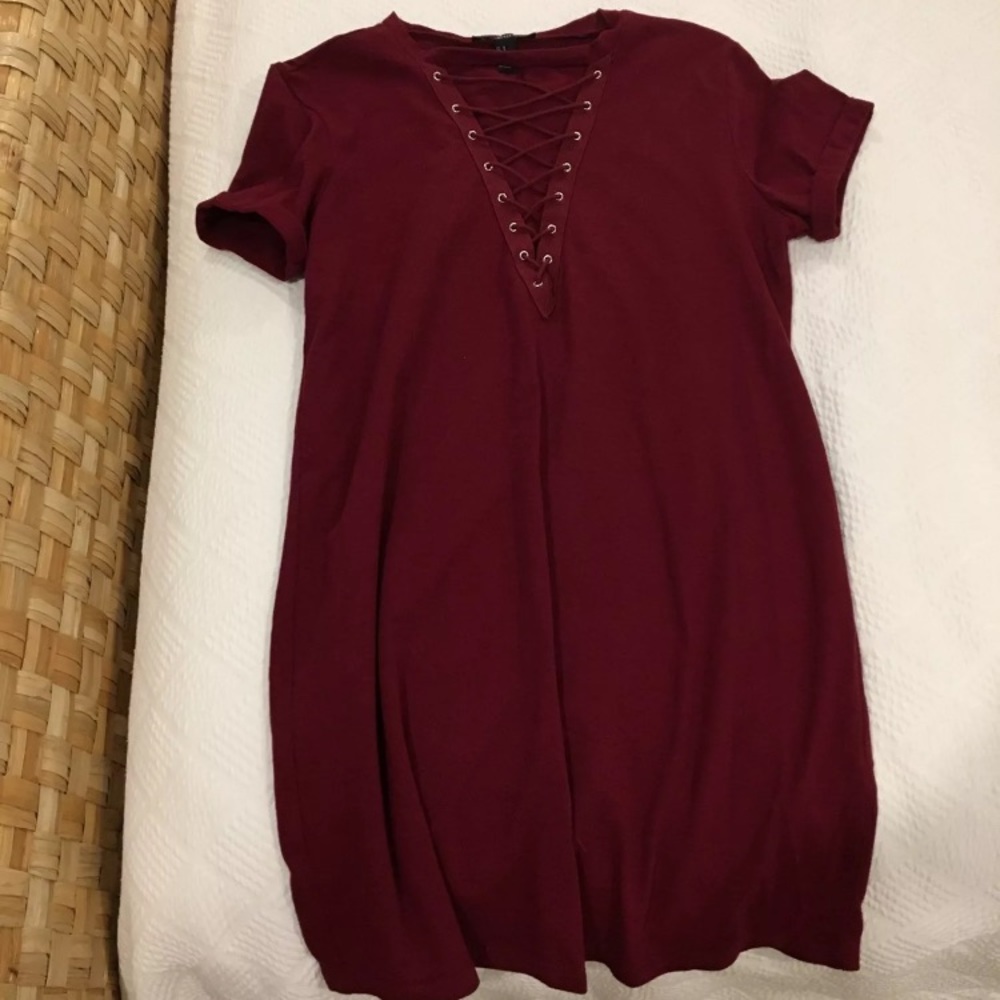 Lace front T-shirt dress